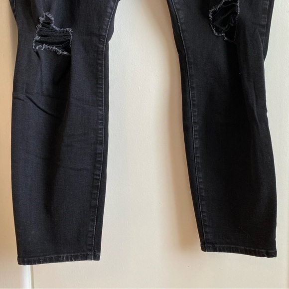 Old Navy Womens Pop Icon Skinny Mid-Rise Black Distressed Jeans Plus Size 24 - Picture 8 of 13